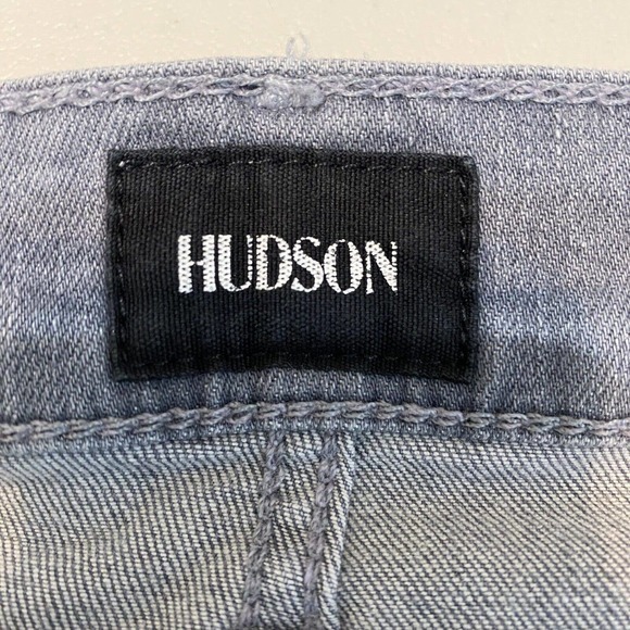 HUDSON Slim Straight Jeans Men’s Size 32 Gray Distressed Inseam 27 - Picture 3 of 6